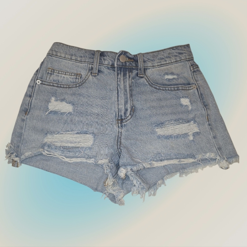 Altar'd State Light Blue Distressed Jean Shorts